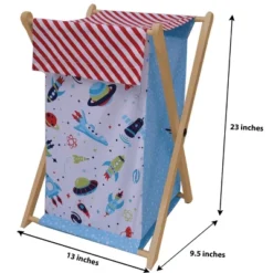 Bacati - Space Multicolor Boys Laundry Hamper With Wooden Frame -Roommates Nursery Outlet Store GUEST 40d91f60 5168 4c70 b022 a305494d9a77