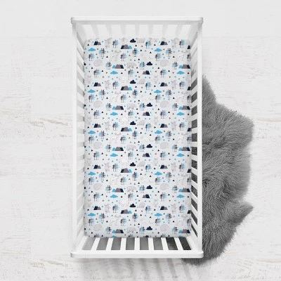 Bacati - Woodland Animals Aqua Navy Gray 100 Percent Cotton Universal Baby US Standard Crib Or Toddler Bed Fitted Sheet 4 Bacati - Woodland Animals Aqua Navy Gray 100 Percent Cotton Universal Baby US Standard Crib Or Toddler Bed Fitted Sheet - Image 4
