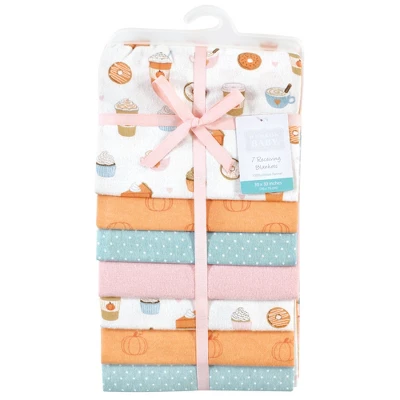 Hudson Baby Infant Girl Cotton Flannel Receiving Blankets Bundle, Pumpkin Spice, One Size 1 Hudson Baby Infant Girl Cotton Flannel Receiving Blankets Bundle, Pumpkin Spice, One Size