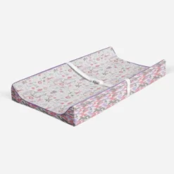 Bacati - Jungle Safari Lilac/Coral Muslin Quilted Changing Pad Cover