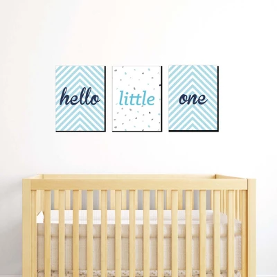 Big Dot Of Happiness Hello Little One - Blue And Silver - Baby Boy Nursery Wall Art & Kids Room Decor - Gift Ideas - 7.5 X 10 Inches - Set Of 3 Prints 1 Big Dot Of Happiness Hello Little One - Blue And Silver - Baby Boy Nursery Wall Art & Kids Room Decor - Gift Ideas - 7.5 X 10 Inches - Set Of 3 Prints