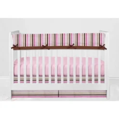 Bacati - Mod Dots Stripes Pink Fuschia Beige Chocolate 10 Pc Crib Bedding Set With Long Rail Guard Cover -Roommates Nursery Outlet Store GUEST 4bd4f785 a598 4ee9 9531 caca6f2d5d05