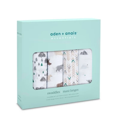 Aden + Anais Essentials Swaddle Blanket - Bear - 4pk 1 Aden + Anais Essentials Swaddle Blanket - Bear - 4pk