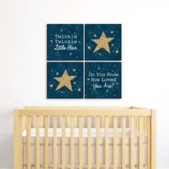 Big Dot Of Happiness Twinkle Twinkle Little Star - Kids Room, Nursery & Home Decor - 11 X 11 Inches Nursery Wall Art - Set Of 4 Prints For Baby's Room