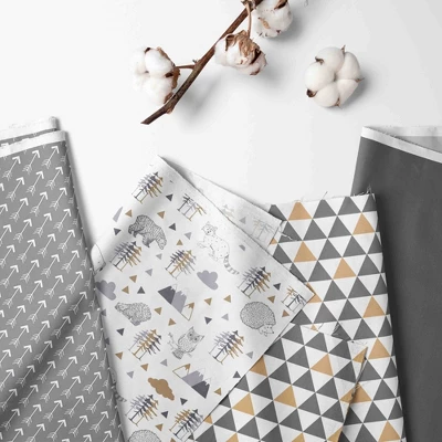 Bacati - Woodlands Forest Animals Beige/Grey 3 Pc Crib Bedding Set 1 Bacati - Woodlands Forest Animals Beige/Grey 3 Pc Crib Bedding Set