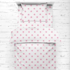 Bacati - Stars Pink Ikat Muslin 4 Pc Toddler Bedding Set.. -Roommates Nursery Outlet Store GUEST 4e7f5a27 da60 48e7 8a7d 7aa12e1ffd87