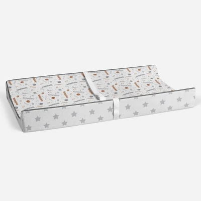 Bacati - Football Brown/Gray Muslin Changing Pad Cover 4 Bacati - Football Brown/Gray Muslin Changing Pad Cover - Image 4