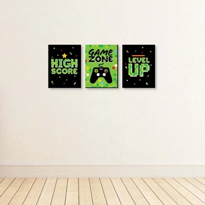 Big Dot Of Happiness Game Zone - Nursery Wall Art And Pixel Video Game Kids Room Decorations - Gift Ideas - 7.5 X 10 Inches - Set Of 3 Prints 2 Big Dot Of Happiness Game Zone - Nursery Wall Art And Pixel Video Game Kids Room Decorations - Gift Ideas - 7.5 X 10 Inches - Set Of 3 Prints - Image 2