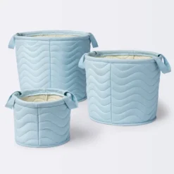 Quilted Fabric Medium Round Storage Basket - Blue - Cloud Island™ -Roommates Nursery Outlet Store GUEST 50059e14 ed0f 4ece b7c4 6131355149f5