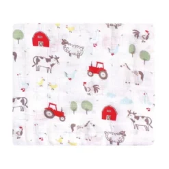 Hudson Baby Infant Boy Cotton Muslin Swaddle Blankets, Boy Farm Animals, One Size -Roommates Nursery Outlet Store GUEST 54279b4f f187 4fb7 8374 e088f890825d