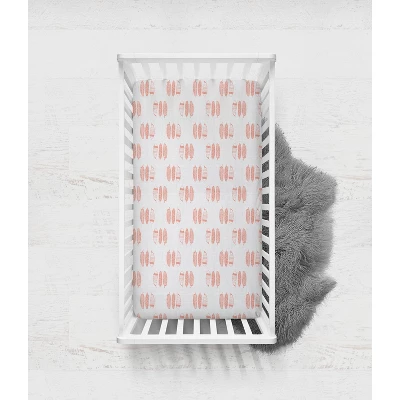 Bacati - Olivia Coral Feathers Muslin 100 Percent Cotton Universal Baby US Standard Crib Or Toddler Bed Fitted Sheet 2 Bacati - Olivia Coral Feathers Muslin 100 Percent Cotton Universal Baby US Standard Crib Or Toddler Bed Fitted Sheet - Image 2