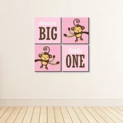 Big Dot Of Happiness Pink Monkey Girl - Kids Room, Nursery Decor And Home Decor - 11 X 11 Inches Nursery Wall Art - Set Of 4 Prints For Baby's Room 8 Big Dot Of Happiness Pink Monkey Girl - Kids Room, Nursery Decor And Home Decor - 11 X 11 Inches Nursery Wall Art - Set Of 4 Prints For Baby's Room -Roommates Nursery Outlet Store GUEST 56a86183 e1f3 4875 81af 98ce79f8b173