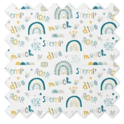 Little Dino Boys Teal/Yellow 2 Pack Muslin Swaddling Blankets -Roommates Nursery Outlet Store GUEST 59cac790 e65b 4f07 842c 0c2558749dee