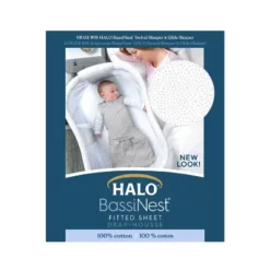 HALO Innovations Bassinest 100% Cotton Fitted Sheet -Roommates Nursery Outlet Store GUEST 5b315ed4 3375 4762 8f55 0cc05a99f916