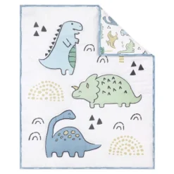 The Peanutshell Blue Dino 5-Piece Baby Crib Bedding Set With Quilt And Blanket -Roommates Nursery Outlet Store GUEST 5c9e0cb5 9a51 4efe a1c1 29c37e927cd9