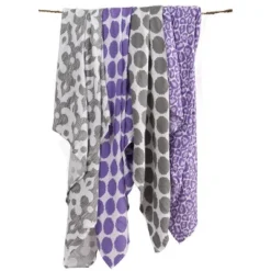 Bacati - Ikat Lilac/Gray Dots/Leopard Swaddling Muslin Blankets Set Of 4 -Roommates Nursery Outlet Store GUEST 5ea56fb8 71e0 4b7c a71f 51491fb06aee