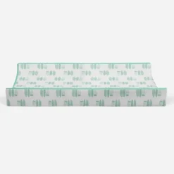 Bacati - Noah Mint Feathers Quilted Muslin Changing Pad Cover -Roommates Nursery Outlet Store GUEST 6041b4e6 d261 4eff a9de 97c175aaaff4