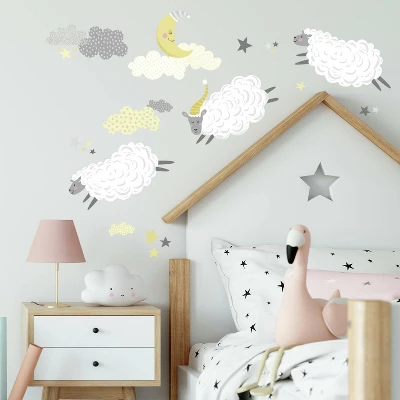 RoomMates Counting Sheep Peel And Stick Wall Decal 2 RoomMates Counting Sheep Peel And Stick Wall Decal - Image 2