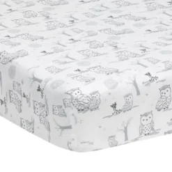 Lambs & Ivy Luna White/Gray Celestial Owl 4-Piece Nursery Baby Crib Bedding Set -Roommates Nursery Outlet Store GUEST 61f54343 ae9c 407c a02c 56fad6d4646d
