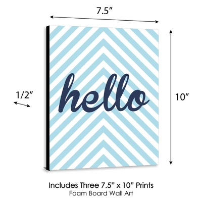 Big Dot Of Happiness Hello Little One - Blue And Silver - Baby Boy Nursery Wall Art & Kids Room Decor - Gift Ideas - 7.5 X 10 Inches - Set Of 3 Prints 3 Big Dot Of Happiness Hello Little One - Blue And Silver - Baby Boy Nursery Wall Art & Kids Room Decor - Gift Ideas - 7.5 X 10 Inches - Set Of 3 Prints - Image 3