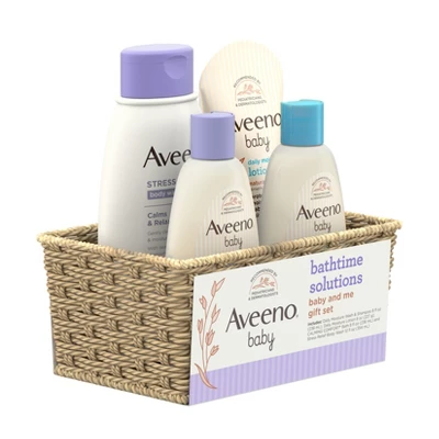 Aveeno Baby & Me Daily Bathtime Solutions Gift Set Includes Baby Wash, Shampoo,Calming Bath And Moisturizing Lotion - 4ct 2 Aveeno Baby & Me Daily Bathtime Solutions Gift Set Includes Baby Wash, Shampoo,Calming Bath And Moisturizing Lotion - 4ct - Image 2