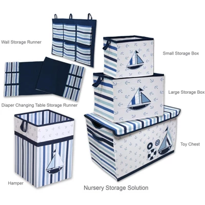 Bacati - Little Sailor Collapsible Laundry Hamper 4 Bacati - Little Sailor Collapsible Laundry Hamper - Image 4
