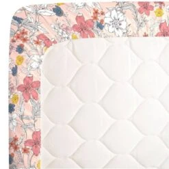 NoJo Super Soft Fitted Mini Crib Sheet - Happy Pink And White Floral -Roommates Nursery Outlet Store GUEST 686bc6a4 d872 47e2 8254 b1b9c9960e9d