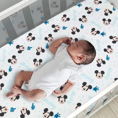 Lambs & Ivy Forever Mickey Mouse Fitted Crib Sheet 1 Lambs & Ivy Forever Mickey Mouse Fitted Crib Sheet