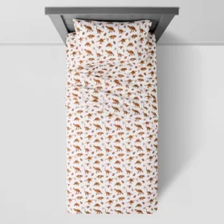 Dinosaur Cotton Kids' Sheet Set Watercolor Brown - Pillowfort™