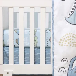 The Peanutshell Blue Dino 5-Piece Baby Crib Bedding Set With Quilt And Blanket -Roommates Nursery Outlet Store GUEST 6b3f1cb3 db41 4047 a43b b9b55448d586