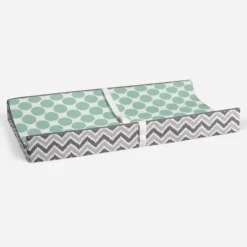 Bacati - Ikat Zigzag Mint Dots Muslin Changing Pad Cover -Roommates Nursery Outlet Store GUEST 6b9a3cbc c7a3 4454 b386 12ae4eb006fd