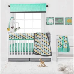 Bacati - Elephants Mint/Yellow/Grey Musical Mobile -Roommates Nursery Outlet Store GUEST 6cd9553b 83e0 4119 a649 e0ed9305d6bb