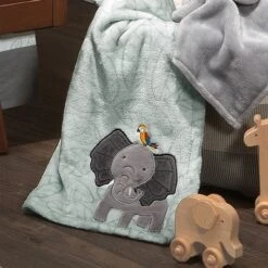 Lambs & Ivy Jungle Friends Appliqued Fleece Nursery Baby Blanket - Elephant -Roommates Nursery Outlet Store GUEST 6d1c8731 3fee 4d44 b4d5 367bfa85f84c