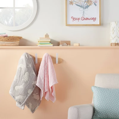 Plush Embossed Baby Blanket Hearts - Cloud Island™ Pink 1 Plush Embossed Baby Blanket Hearts - Cloud Island™ Pink