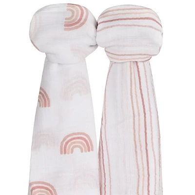 Ely's & Co. Cotton Muslin Swaddle Blanket 2 Pack 2 Ely's & Co. Cotton Muslin Swaddle Blanket 2 Pack - Image 2