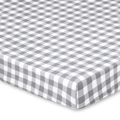 The Peanutshell Fitted Playard Sheets - Farmhouse Floral And Gray Plaid - 2pk 3 The Peanutshell Fitted Playard Sheets - Farmhouse Floral And Gray Plaid - 2pk - Image 3