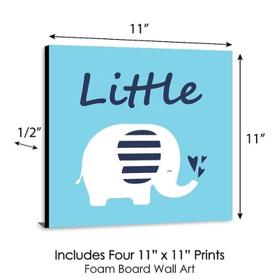 Big Dot Of Happiness Blue Baby Elephant - Kids Room, Nursery Decor And Home Decor - 11 X 11 Inches Nursery Wall Art - Set Of 4 Prints For Baby's Room 5 Big Dot Of Happiness Blue Baby Elephant - Kids Room, Nursery Decor And Home Decor - 11 X 11 Inches Nursery Wall Art - Set Of 4 Prints For Baby's Room - Image 5