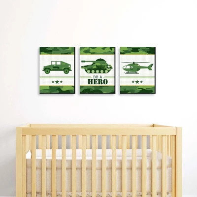 Big Dot Of Happiness Camo Hero - Army Military Camouflage Nursery Wall Art And Kids Room Decorations - Gift Ideas - 7.5 X 10 Inches - Set Of 3 Prints 1 Big Dot Of Happiness Camo Hero - Army Military Camouflage Nursery Wall Art And Kids Room Decorations - Gift Ideas - 7.5 X 10 Inches - Set Of 3 Prints