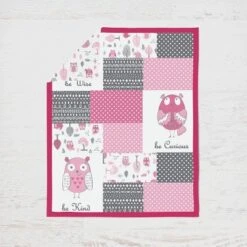 Bacati - Owls In The Woods Pink Fuschia Gray 10 Pc Crib Bedding Set With 2 Crib Fitted Sheets -Roommates Nursery Outlet Store GUEST 7a727a30 e544 4595 b7a9 e662705736d7 1