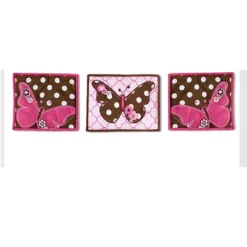Bacati - Butterfly Pink Chocolate 10 Pc Crib Bedding Set With 2 Crib Fitted Sheets -Roommates Nursery Outlet Store GUEST 7a97551d 2ad8 4470 b5a0 7866034d45d6