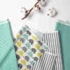 Bacati - Elephants Mint/Yellow/Gray 4 Pc Crib Bedding Set With Diaper Caddy