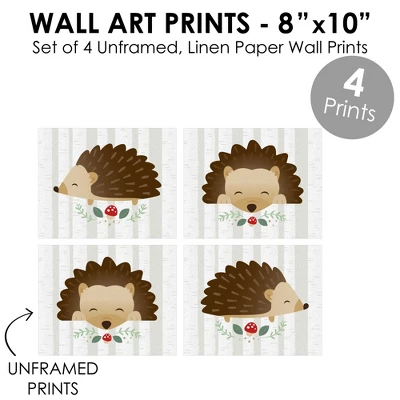 Big Dot Of Happiness Forest Hedgehogs - Unframed Woodland Nursery And Kids Room Linen Paper Wall Art - Set Of 4 - Artisms - 8 X 10 Inches 3 Big Dot Of Happiness Forest Hedgehogs - Unframed Woodland Nursery And Kids Room Linen Paper Wall Art - Set Of 4 - Artisms - 8 X 10 Inches - Image 3