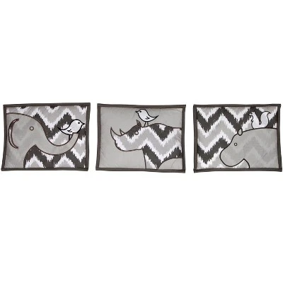 Bacati - Ikat Chevron White Grey Muslin Neutral 10 Pc Crib Set With Wall Hangings And 4 Muslin Swaddling Blanket 1 Bacati - Ikat Chevron White Grey Muslin Neutral 10 Pc Crib Set With Wall Hangings And 4 Muslin Swaddling Blanket