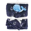 Hudson Baby Infant Boy Plush Blanket With Security Blanket, Whale, One Size