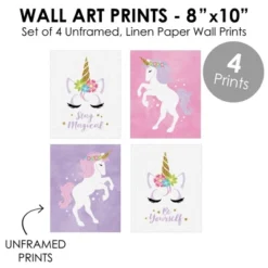 Big Dot Of Happiness Rainbow Unicorn - Unframed Magical Unicorn Nursery And Kids Room Linen Paper Wall Art - Set Of 4 - Artisms - 8 X 10 Inches 7 Big Dot Of Happiness Rainbow Unicorn - Unframed Magical Unicorn Nursery And Kids Room Linen Paper Wall Art - Set Of 4 - Artisms - 8 X 10 Inches -Roommates Nursery Outlet Store GUEST 8343d18e beb9 48ae 8b2e cd57aacb4c44