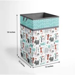 Bacati - Safari Animals Aqua/Orange/Gray Collapsible Laundry Hamper 7 Bacati - Safari Animals Aqua/Orange/Gray Collapsible Laundry Hamper -Roommates Nursery Outlet Store GUEST 83f9f599 66a7 4e5b 9068 95e984d6eab1