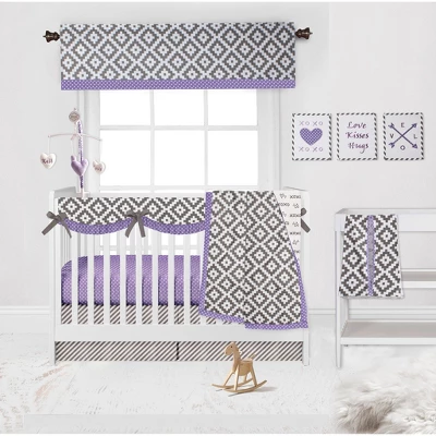 Bacati - Love Grey/Lilac Musical Mobile 3 Bacati - Love Grey/Lilac Musical Mobile - Image 3