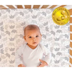 The Peanutshell Fitted Crib Sheets - Gray Elephant Walk - 2pk -Roommates Nursery Outlet Store GUEST 875139c1 fbc8 4966 bc2f 4cd010de82bb