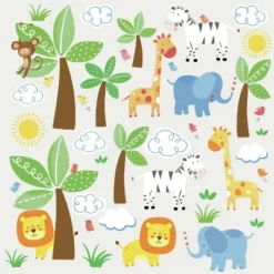 RoomMates Jungle Friends Peel And Stick Wall Decal -Roommates Nursery Outlet Store GUEST 88a60429 b436 4a6b 80a6 999723e2a543