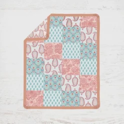 Bacati - Paisley Sophia Coral Aqua 6 Pc Crib Bedding Set With Long Rail Guard Cover -Roommates Nursery Outlet Store GUEST 88c7f516 59a3 4f3b 8b21 a5681d88aed7